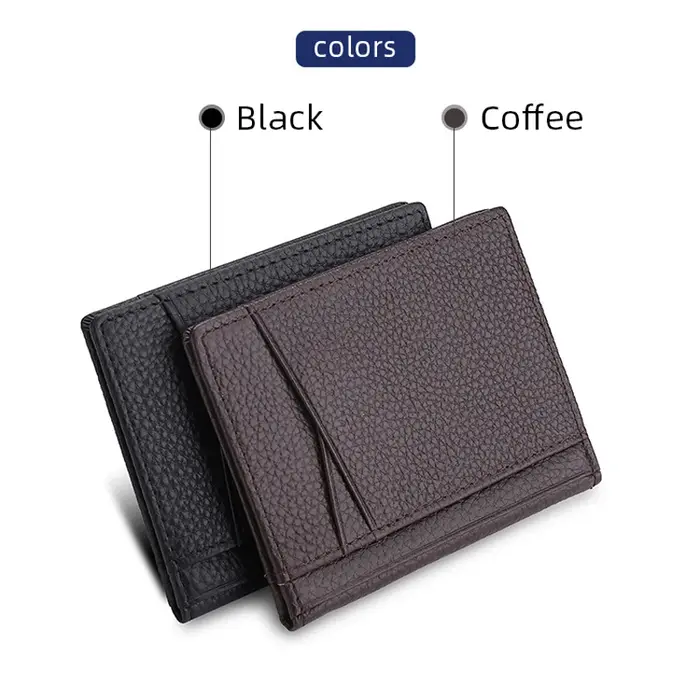 YUECIMIE portefeuille souple Super mince en cuir véritable Mini porte-carte de crédit portefeuilles sac à main