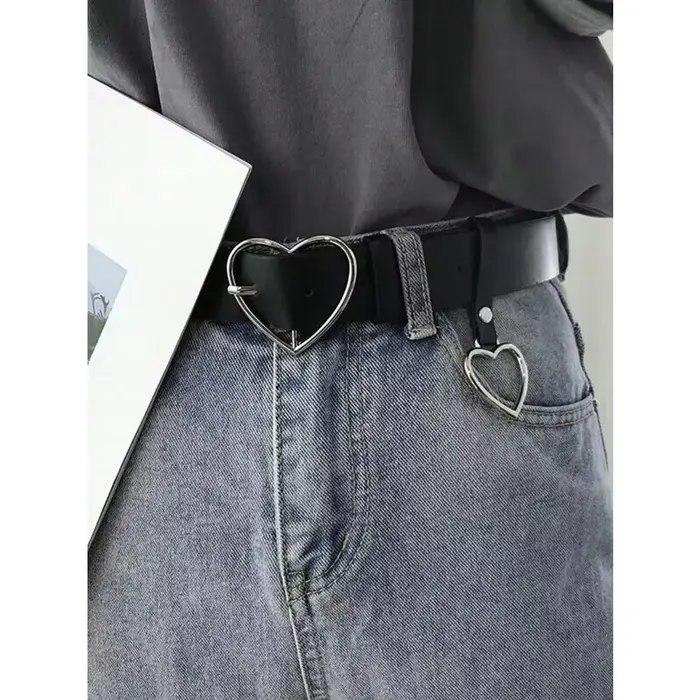 Ceinture à boucle en forme de cœur Harajuku pour femmes
