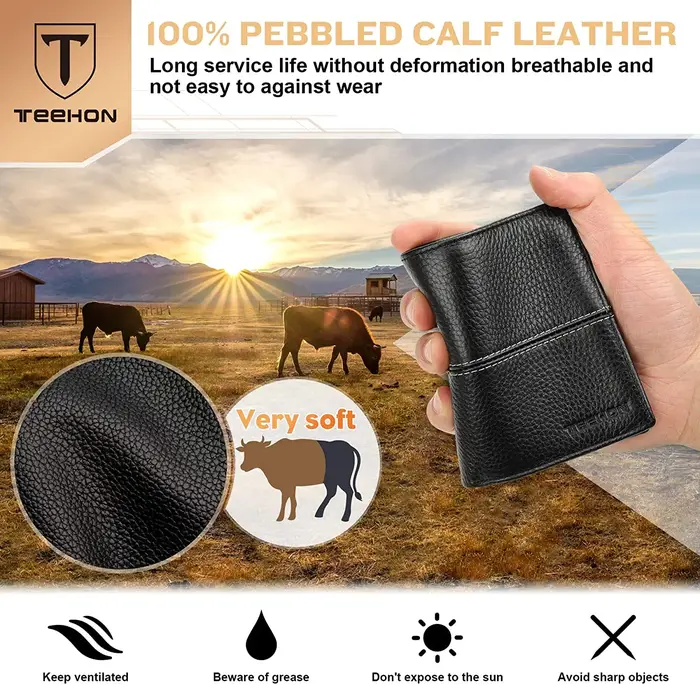 Portefeuille décontracté en cuir véritable souple pour hommes, porte-monnaie noir RFID, porte-cartes