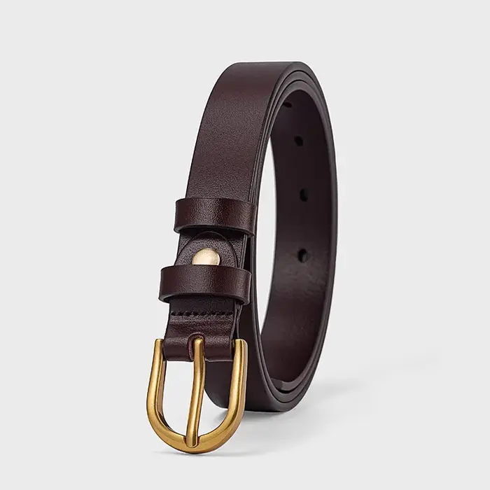 Ceinture en cuir de vachette véritable pour femme