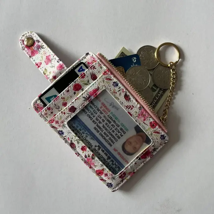 Portefeuille mince en cuir PU pour femmes