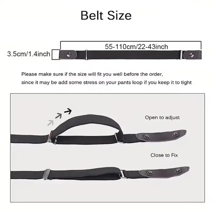 Ceinture élastique sans boucle pour femmes et hommes