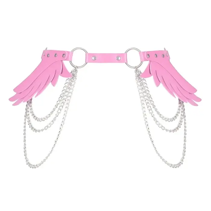 Ceinture en cuir à chaîne multicouche avec ailes d'ange, Sexy et tendance, mode créative, joint de taille, jupes de personnalité, Jeans décoratifs