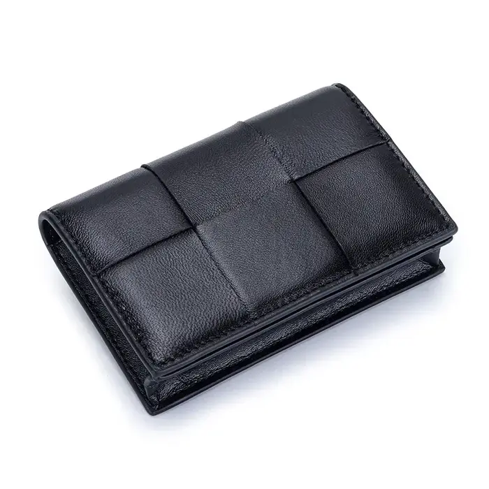 Porte-cartes en peau de mouton, portefeuille multifonctionnel pour femmes, organisateur de cartes de