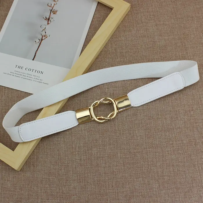 Ceinture élastique pour femmes, ceinture de taille fine avec boucle en métal