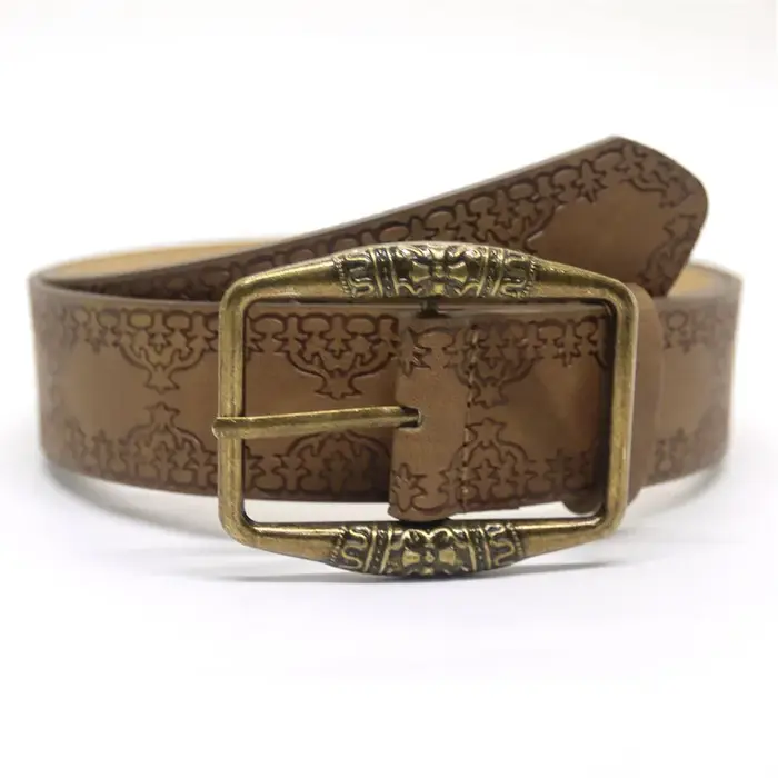 Ceinture rétro en relief à fleurs marron Y2K