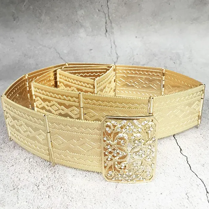 Ceinture en métal sculptée Vintage pour femmes, élégance fine, chaîne de taille personnalisée, robe de mariée en cristal, boucle carrée, bijoux
