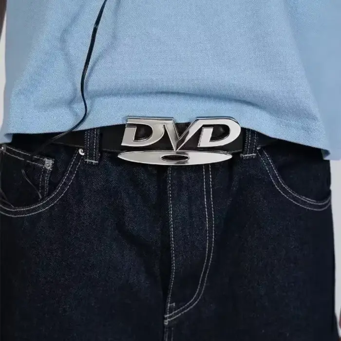 Ceinture à boucle DVD rétro Y2K 2026 pour femme
