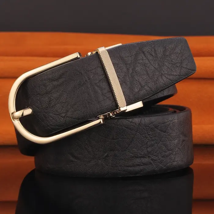 Classique mode boucle ardillon 3.3 cm ceintures hommes en cuir véritable haute qualité ceinture pour