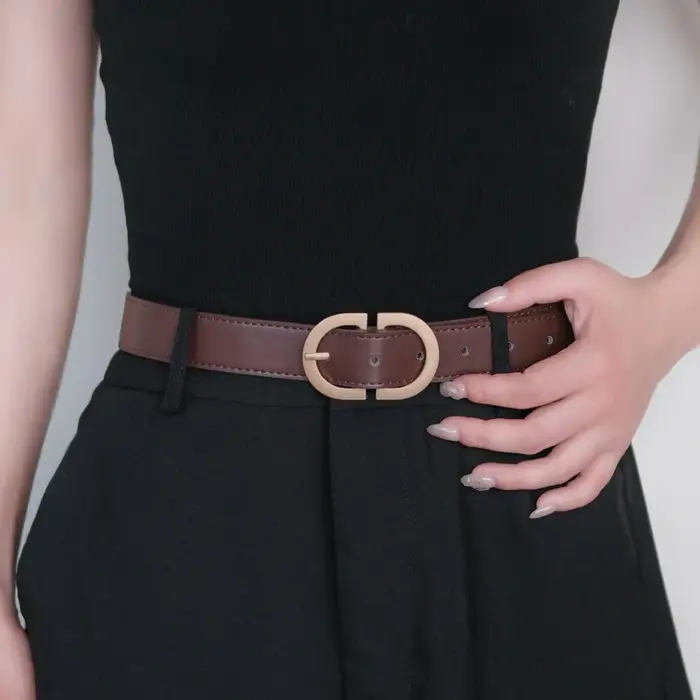 Ceinture noire rétro pour femmes et hommes