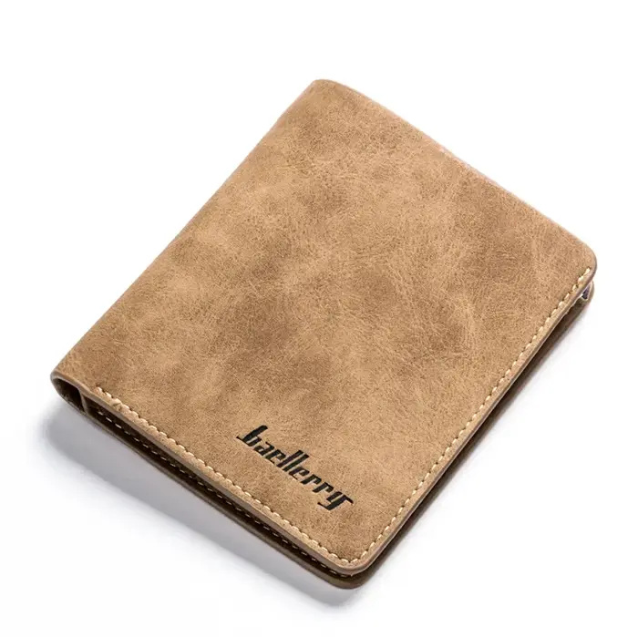 Baellerry-Portefeuille en cuir NuSO K pour homme, sac à main mince, porte-carte d'identité et de cré