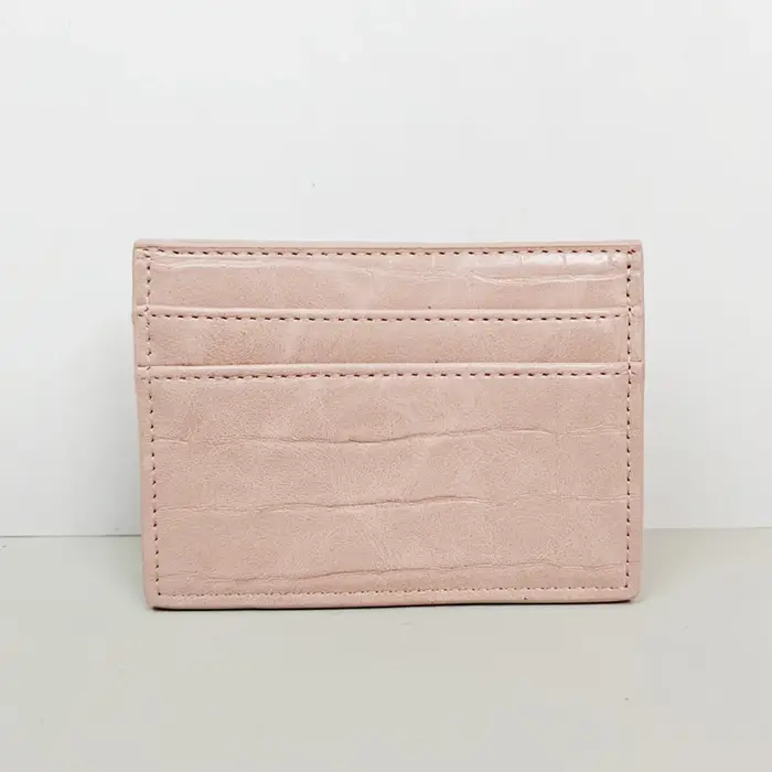 Porte-cartes de luxe en cuir de crocodile gravé avec lettres
