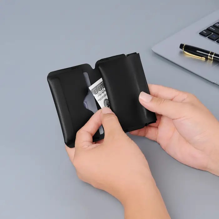 Portefeuille pliable pour hommes avec boucle magnétique multifonctionnelle