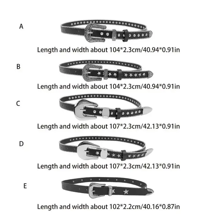 Ceinture à boucle ardillon cloutée à rivets 39BB