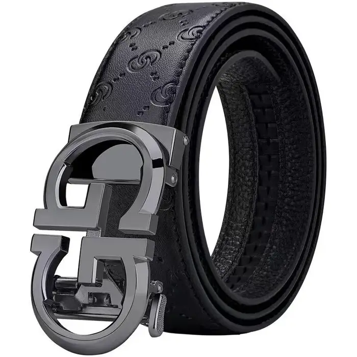 Ceinture de luxe pour hommes, en cuir de haute qualité, de marque célèbre, pour affaires, avec boucl