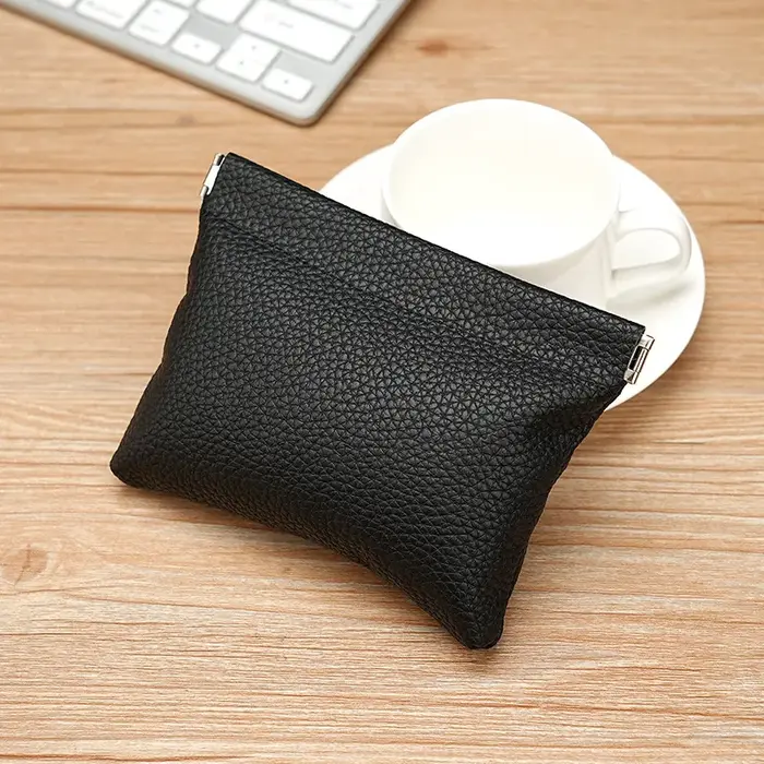 Mini portefeuille monogramme pour femme avec ouverture et fermeture en shnel, poche à monnaie lourde