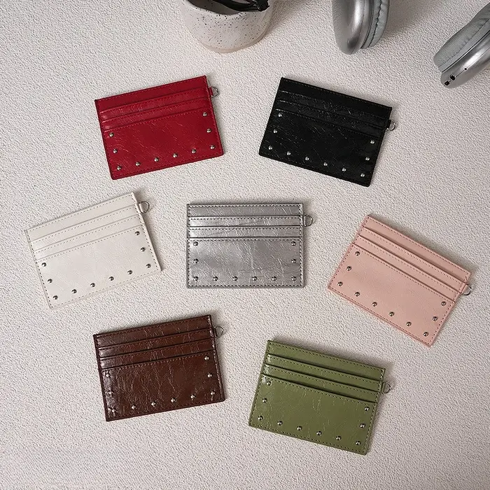 Portefeuille porte-cartes minimaliste mince pour femmes