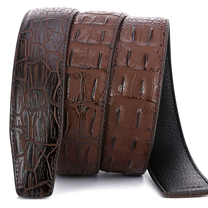 MYMC Ceinture en cuir de vachette double couche pour homme