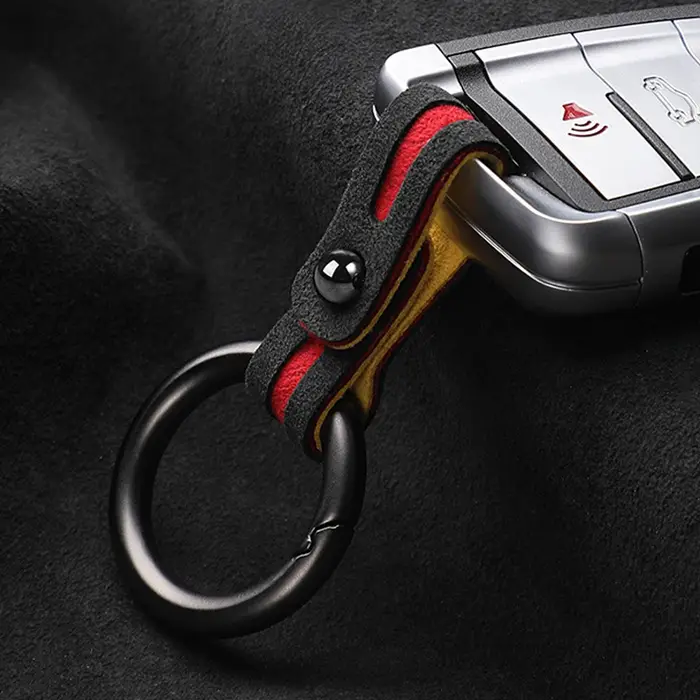 Porte-clés en métal, cuir et daim pour voiture, porte-clés de haute qualité pour BMW, Mercedes-Benz,
