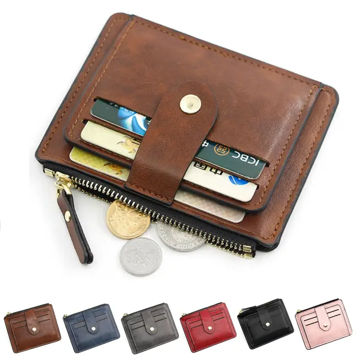 Petit portefeuille de luxe en cuir pour hommes et femmes