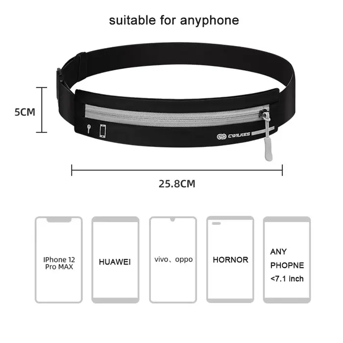 Sac de taille de ceinture de course pour téléphone portable