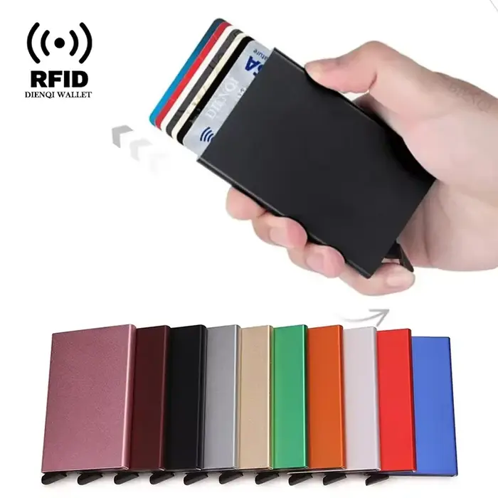 Rfid-Portefeuille Intelligent Porte-Cartes en Métal Mince et Mince