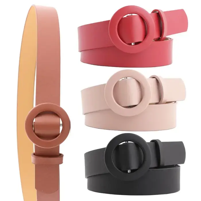 Ceinture pour pantalon femme en cuir PU noir