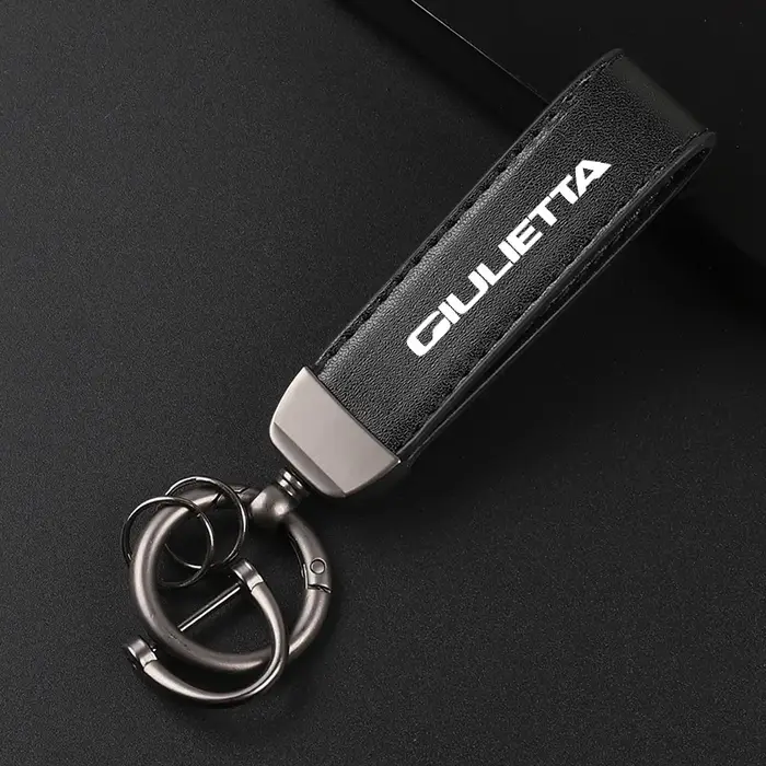 Porte-clés en cuir de luxe avec pendentif insigne de voiture pour Alfa Romeo Giulietta