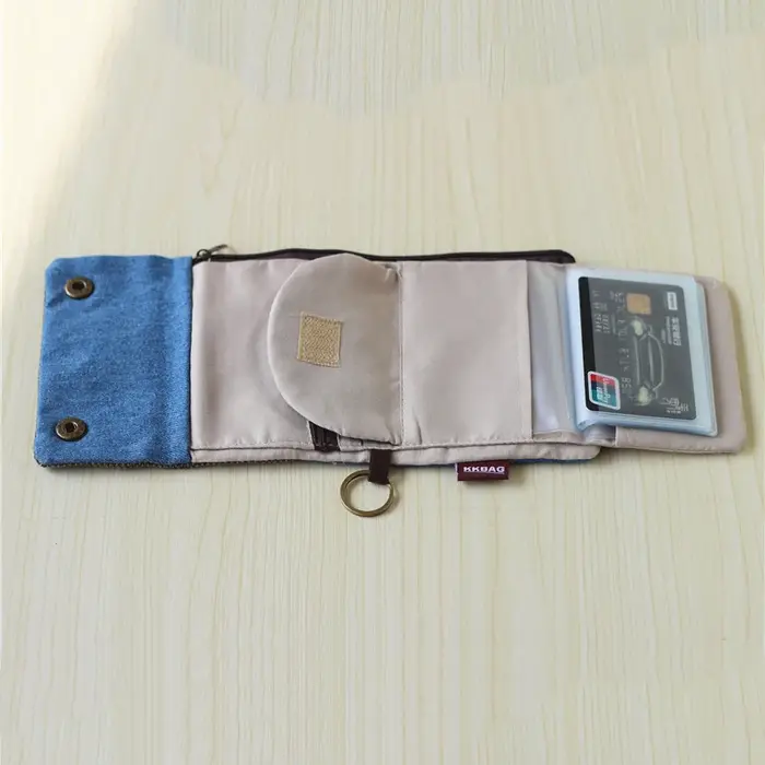 Portefeuille en tissu pliable fait à la main pour femmes