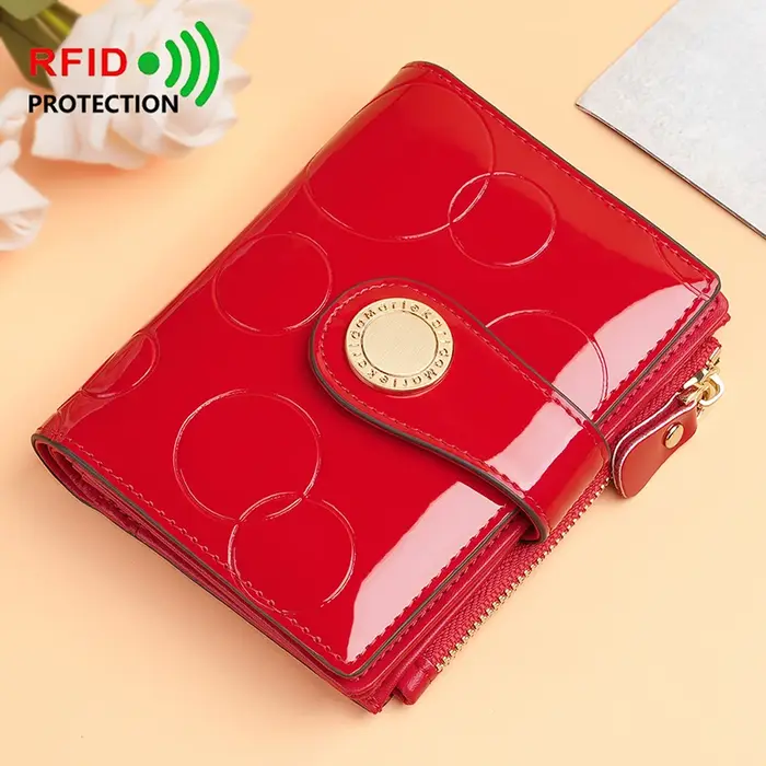 Portefeuille de luxe de styliste pour femmes, sacs courts portables, porte-cartes bloquant RFID, por