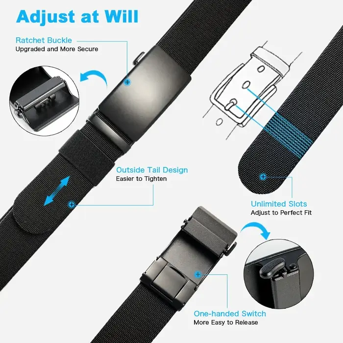 Ceinture élastique en métal pour hommes