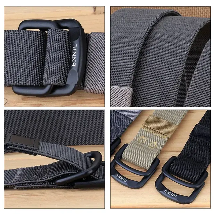 Ceintures légères à Double anneaux avec boucle en métal pour hommes