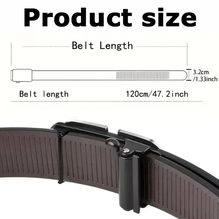 Ceinture noire à boucle automatique pour hommes