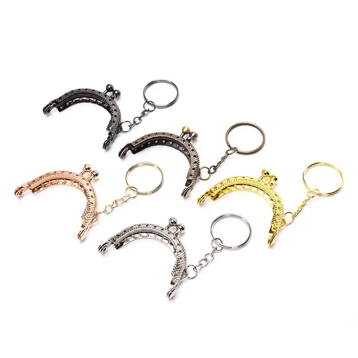 Porte-monnaie 5cm, cadre métallique avec porte-clés