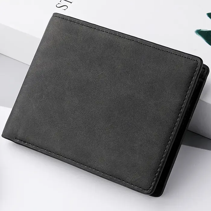 2025 nouveau portefeuille hommes véritable cuir PU mâle court fermeture éclair Simple