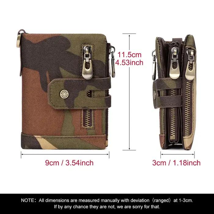 Oxford portefeuille pour hommes RFID bloquant porte-cartes de crédit sac à main avec fermeture éclair porte-monnaie classique motard chaîne courte Portomonee