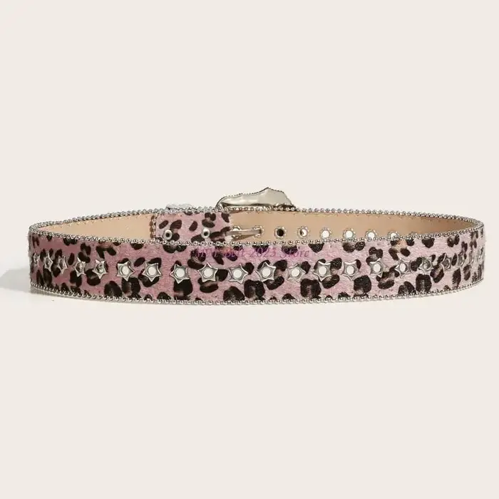 49ME – ceinture imprimée léopard à mode des années avec boucles à ardillon