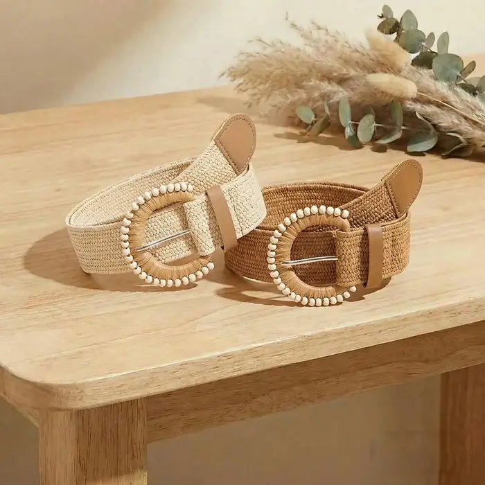 Ceinture tressée élastique rétro pour femmes