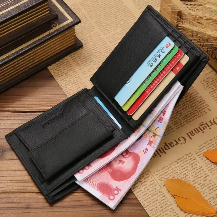 Portefeuille en cuir véritable pour hommes produit Premium portefeuilles en peau de vache