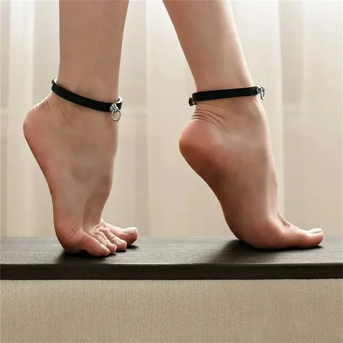 2 pièces, ceinture de cheville gothique, ceinture de sécurité noire pour la cheville, harnais sexy p