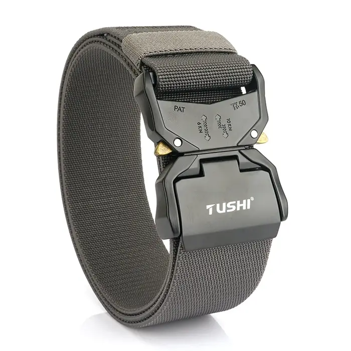 KOLBER 2024 5cm Ceinture Élastique pour Hommes Boucle En Aluminium Dégagement Rapide Extérieur Casual Large