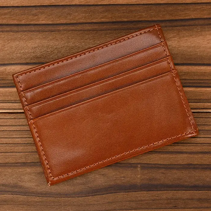 Portefeuille court décontracté pour hommes et femmes, cuir véritable, porte-cartes, cuir de vachette, couverture de carte de crédit, sac à main mince, étui à cartes