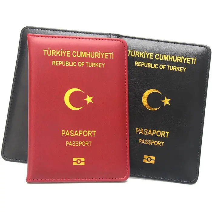 Porte-passeport turc en cuir