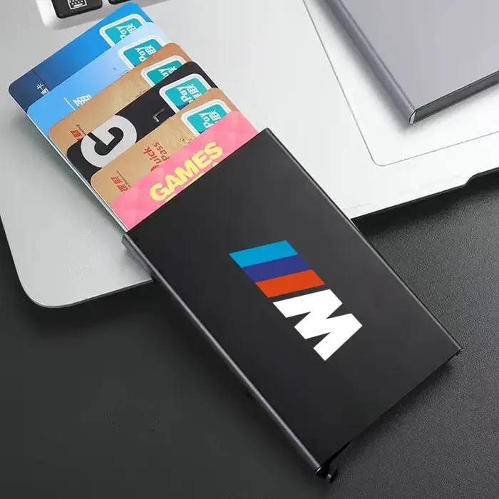 Portefeuille intelligent RFID, porte-cartes en métal fin et élégant, portefeuille minimaliste à ouve