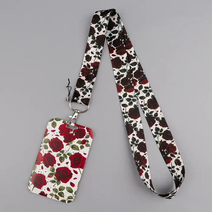 Porte-Badge d'identité Vintage à fleurs