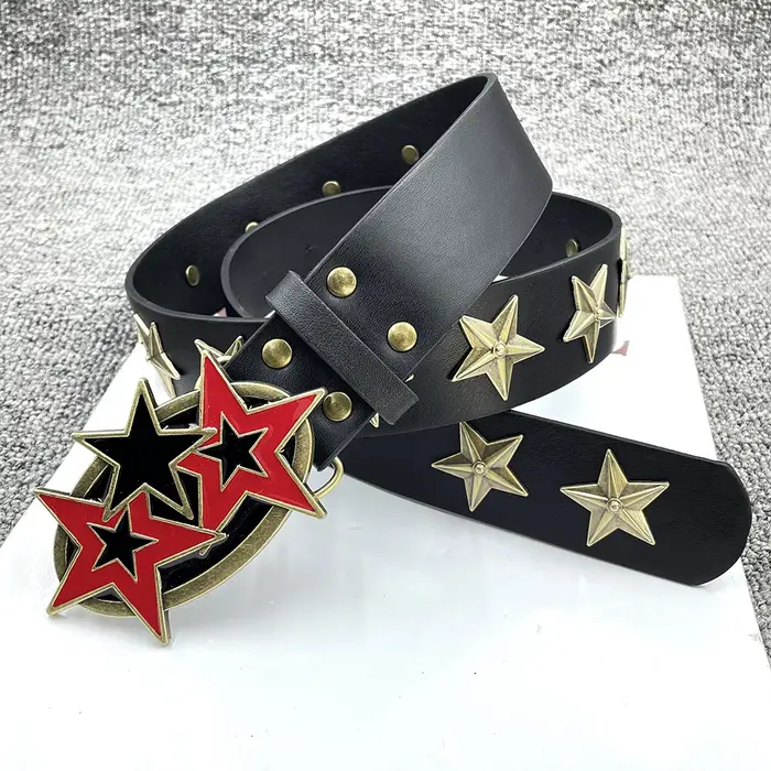 Ceinture à boucle étoile rétro Y2K Hip Hop tendance