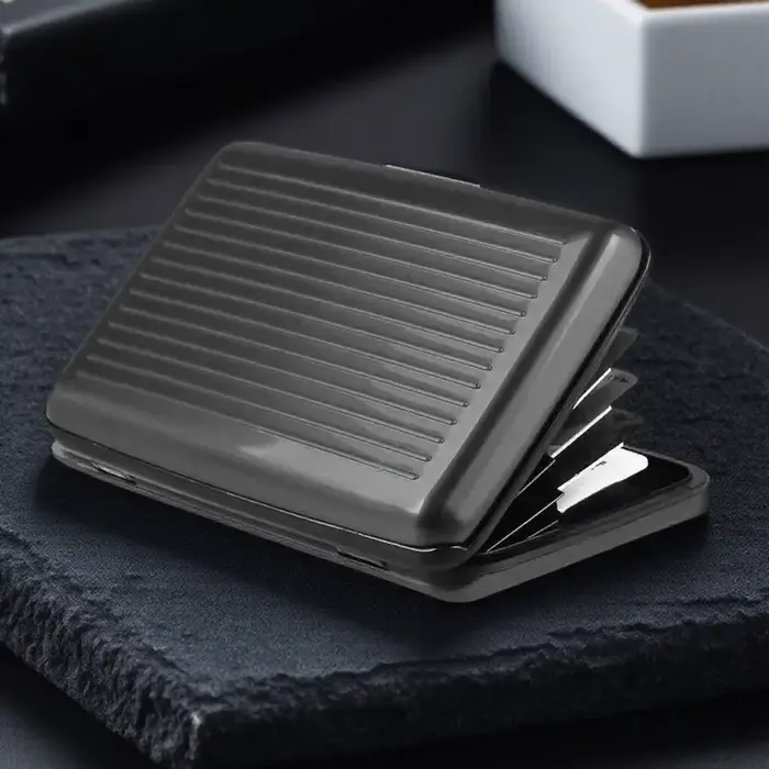 Portefeuille en aluminium porte-carte Anti-RFID hommes protecteur de carte de crédit étui rigide RFID blocage livraison directe