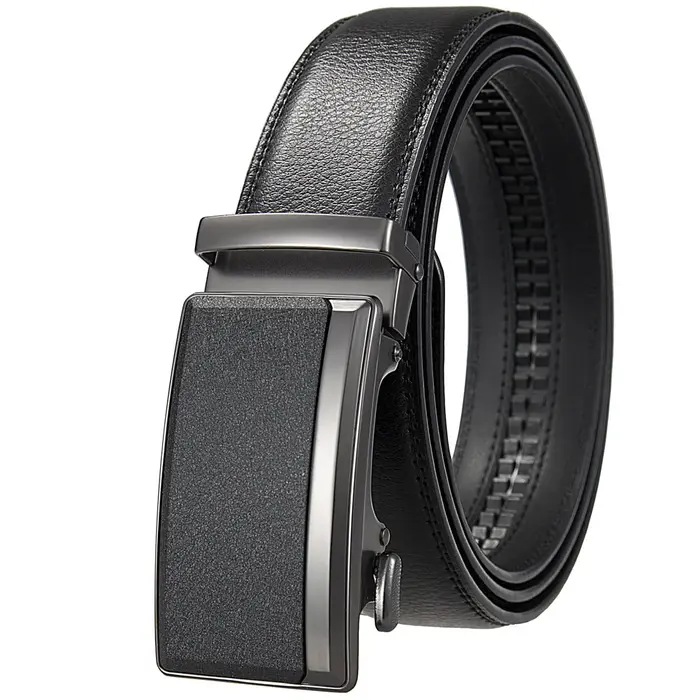 Ceintures en cuir pour hommes, boucle automatique, en peau de vache, de luxe, de styliste, noir et m