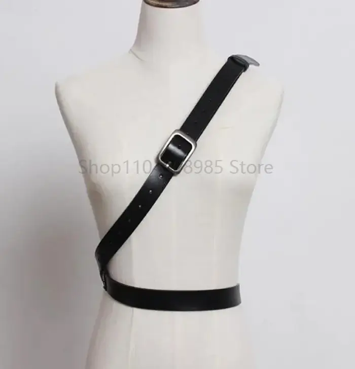 Ceinture Double large en cuir pour femmes