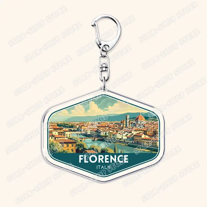 Porte-clés vintage souvenirs de voyage pour accessoires de sac